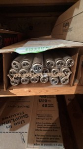 Open Case of General Electric Fluorescent Light Bulbs, 18 Bulbs in Box, F30T12CWRSECO 30 Watts, T12 Bi-Pin 36 Inches Long