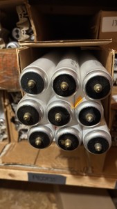 Open Case of General Electric Fluorescent Light Bulbs, 9 Bulbs in Box, F3T12CW Cool White