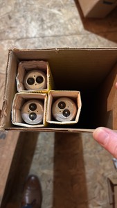 Open Case of General Electric Light Bulbs, 3 Bulbs, Appliance Cool White, F25-T12-CW-28, 25 Watts 28 inches long