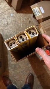 Open Case of General Electric Light Bulbs, 3 Bulbs, Appliance Cool White, F25-T12-CW-33, 25 Watts 33 inches long