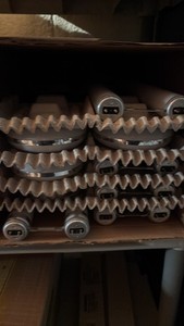 Open Case of General Electric Fluorescent Light Bulbs, 9 U-Shaped Bulbs in Box,F40SP41-U-3 Mod-U-Line