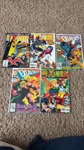Excalibur Comic Book Lot, 5 Comic Books, Spinoff of X-Men Series
