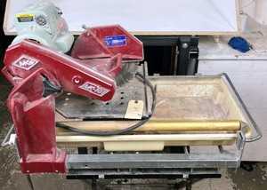 MK Pro Series MK-101 Wet Tile Saw w Stand  Diamond Tile & Masonry Saw  Rip Guide, Miter Guide, Manual  Works Great