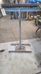 Heavy-Duty Steel Roller Stand Material Support - 24 Roller - InfeedOutfeed Stock Support