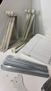 lot of metal shelf brackets  various sizes
