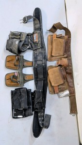 Lot of (2) Carpenter Aprons With Additional (2) Bucket Boss Snap Ons