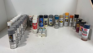 Lot of spray paint, adhesive, solvent, etc.