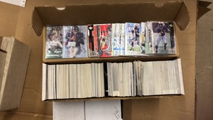 Box of Upper Deck Black Diamond Cards, Mostly Football, Very Few Baseball and Hockey, Lots of Star Cards in Sleeves