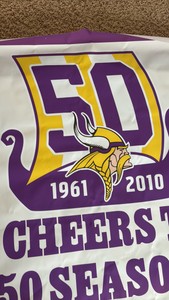 Minnesota Vikings Vinyl Sign 50th Anniversary of the Team