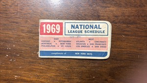 Vintage 1969 National League Baseball Schedule, Really Cool and Old