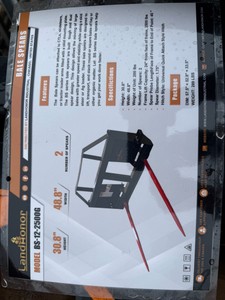 Skid Steer Bale Spear BS-12-2500G