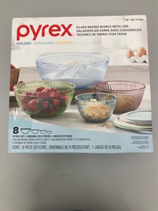 Pyrex Colors Glass Mixing Bowls with Lids (8 Piece Set)