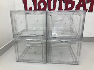 Set of 4 Clear Plastic Display Boxes