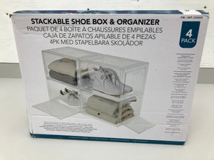 Stackable Shoe Box & Organizer - 4 Pack
