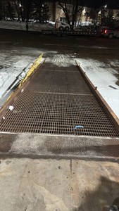 Dock loading ramp w serrated grating. 38 L x 8 W