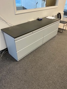 Side-by-side horizontal 2-drawer filing cabinet