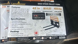 Pallet ForkLandhonor2025UnusedPF-11-3500G