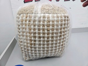 Brown & White Ottoman