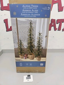Set of 3 Pre-Lit Alpine Trees