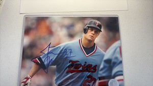 Justin Morneau Autographed Twins Picture, MLB Seal Authenticated
