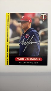 Autographed Team Issued Photo Wes Johnson Minnesota Twins