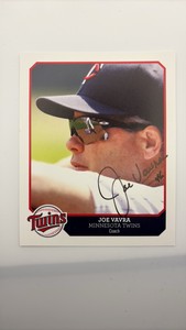 Autographed Team Issued Photo Joe Vavra Minnesota Twins