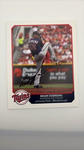 Autographed Team Issued Photo Brian Duensing Minnesota Twins