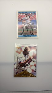 Autographed Baseball Cards Featuring Mark Guthrie and Rondell White Minnesota Twins