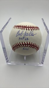 Bob Feller Autographed Baseball, 1969 Hall of Fame Inscription, MLB Hall of Fame