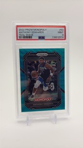 2022 Panini Prizm Monopoly Anthony Edwards Teal Wave Parallel PSA Grade 9 MINT Minnesota Timberwolves