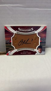 2006 Upper Deck Sweet Signatures Joe Mauer Autographed Card, Signed On a Piece of a Baseball Glove, Serial #d 0915 Very Rare, Comes in Hard Plastic Case for Protection