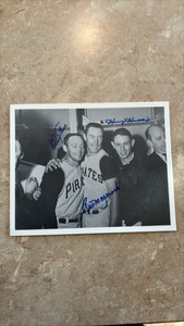 Bill Mazeroski, Elroy Face and Harvey Haddix Pittsburgh Pirates  Autographed 8x10 Baseball Picture
