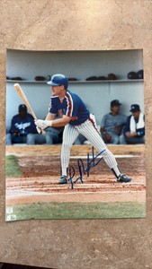 Lenny Dykstra Autographed 8x10 Baseball Picture Autograph Slightly Smudged