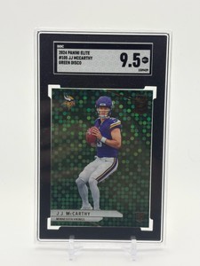 2024 Panini Elite JJ McCarthy Rookie SGC Graded 9.5 MINT Green Disco Parallel