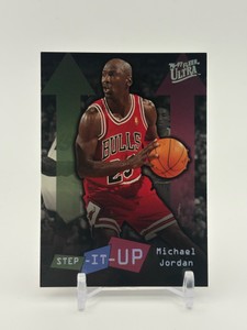 1996 Fleer Ultra Michael Jordan Step It Up Insert Card Chicago Bulls NBA Legend