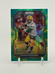 2020 Panini Prizm Green and Gold Green Bay Packers Color Match Parallel Aaron Rodgers Serial #d 11175