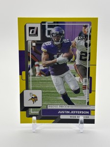 2022 Donruss Press Proof Yellow Parallel Justin Jefferson Minnesota Vikings Card