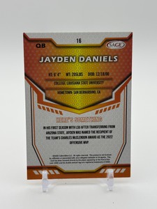 2024 Sage Jayden Daniels Rookie Card #16 Washington Commanders NFL