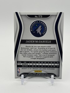 2020-21 Panini Certified - Jaden McDaniels #173 Rookie Card Minnesota Timberwolves