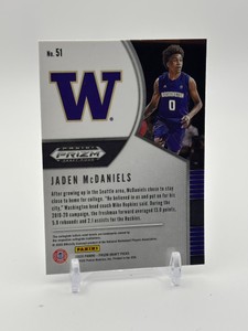 2020-21 Panini Prizm Draft Picks - Jaden McDaniels #51 Rookie Card Minnesota Timberwolves
