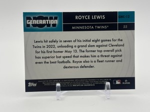 2022 Topps Chrome Update Series - Generation Now Chrome Royce Lewis Rookie Card Minnesota Twins