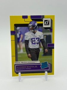 2022 Panini Donruss - Rated Rookie Andrew Booth Jr. #369 Press Proof Yellow Rookie Card Minnesota Vikings