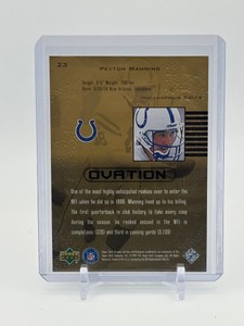1999 Upper Deck Ovation - Peyton Manning #23 2nd Year Card