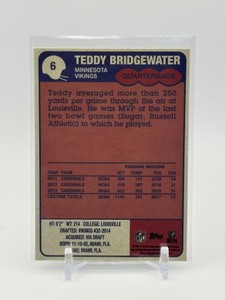 2014 Topps Chrome - 1985 Design Teddy Bridgewater Rookie Card Minnesota Vikings