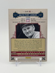 2012 Panini Cooperstown - Walter Johnson Serial #d 166299 Washington Senators Legend and MLB Hall of Fame