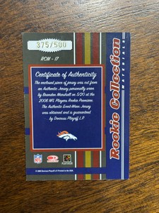 2006 Donruss Threads Brandon Marshall Rookie Jersey Card Serial #d 375500