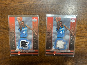 2004 Uppder Deck Rookie Exclusives 2-Card Lot, Ndudi Ebi Minnesota Timberwolves Jersey Cards, Different Color Jersey Pieces