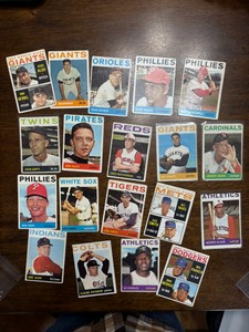 1964 Topps Baseball Card Lot, 19 Cards, Lower Grade