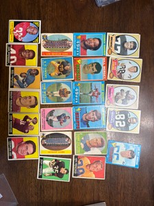 Vintage Football Card Lot, 23 Cards, Lower Grade, 1960s, 1970ss, 1980s