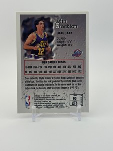 1996-97 Topps Finest - Common Bronze John Stockton #90 Sterling Insert Card